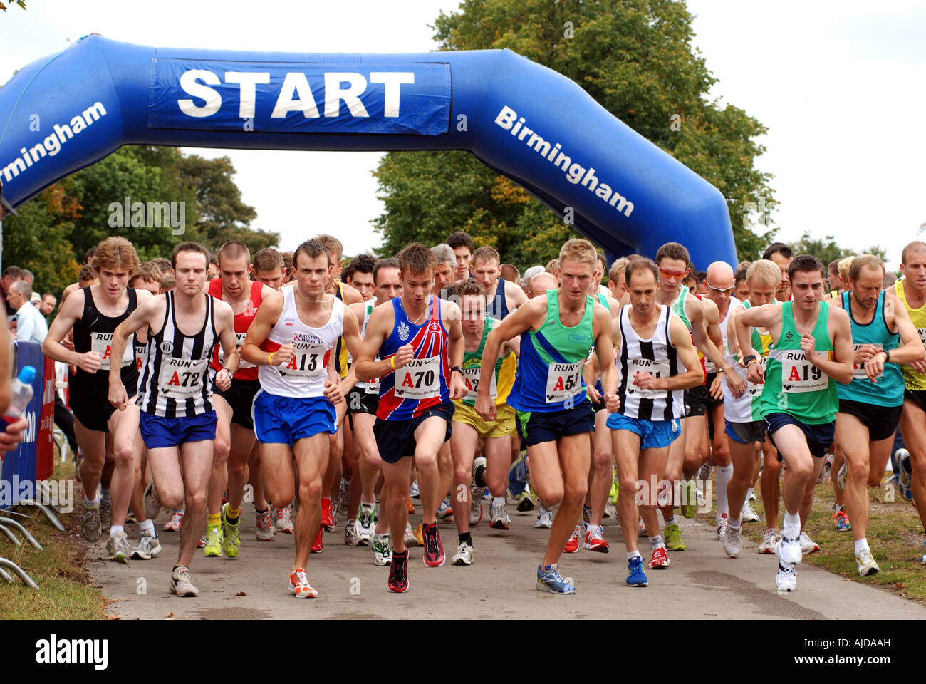 Start of men`s Midland 6 stage Road Relay race, Sutton Park, West
